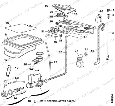 Взрыв-схема стиральной машины Zanussi TL563C - Схема узла Water equipment